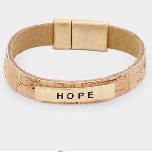 Hope leather magnetic closure bracelet